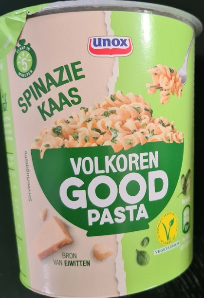 Plaatje van Unox |  Volkoren Good Pasta | Fusilli met spinazie en kaas - Volkoren Good Pasta | Fusilli met spinazie en kaas