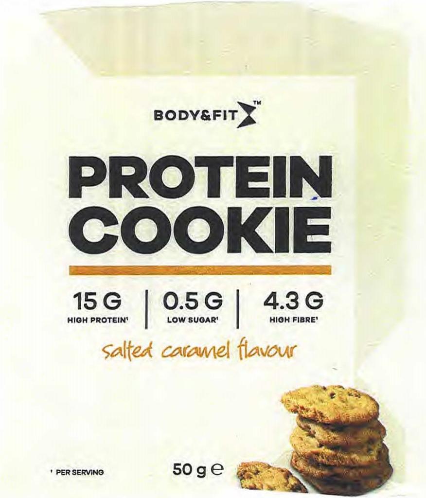 Plaatje van Body & Fit |  Protein Cookie Salted Caramel Flavour | Eiwitrijke koek met gezouten karamelsmaak - Protein Cookie Salted Caramel Flavour | Eiwitrijke koek met gezouten karamelsmaak