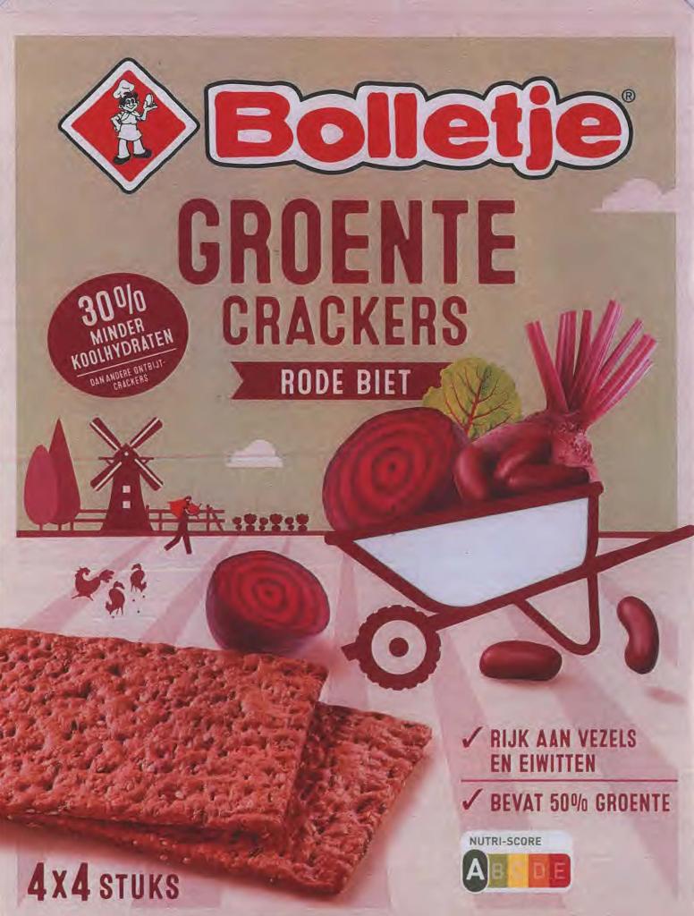 Plaatje van Bolletje |  Groente Crackers | Rode biet - Groente Crackers | Rode biet
