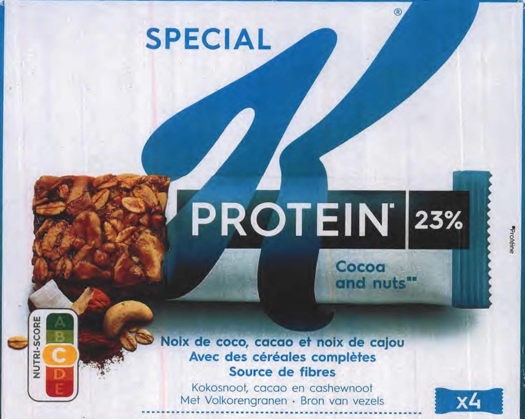 Plaatje van Kellogg's |  Special K Protein Cocoa and Nuts | Gemengde graanreep - Special K Protein Cocoa and Nuts | Gemengde graanreep