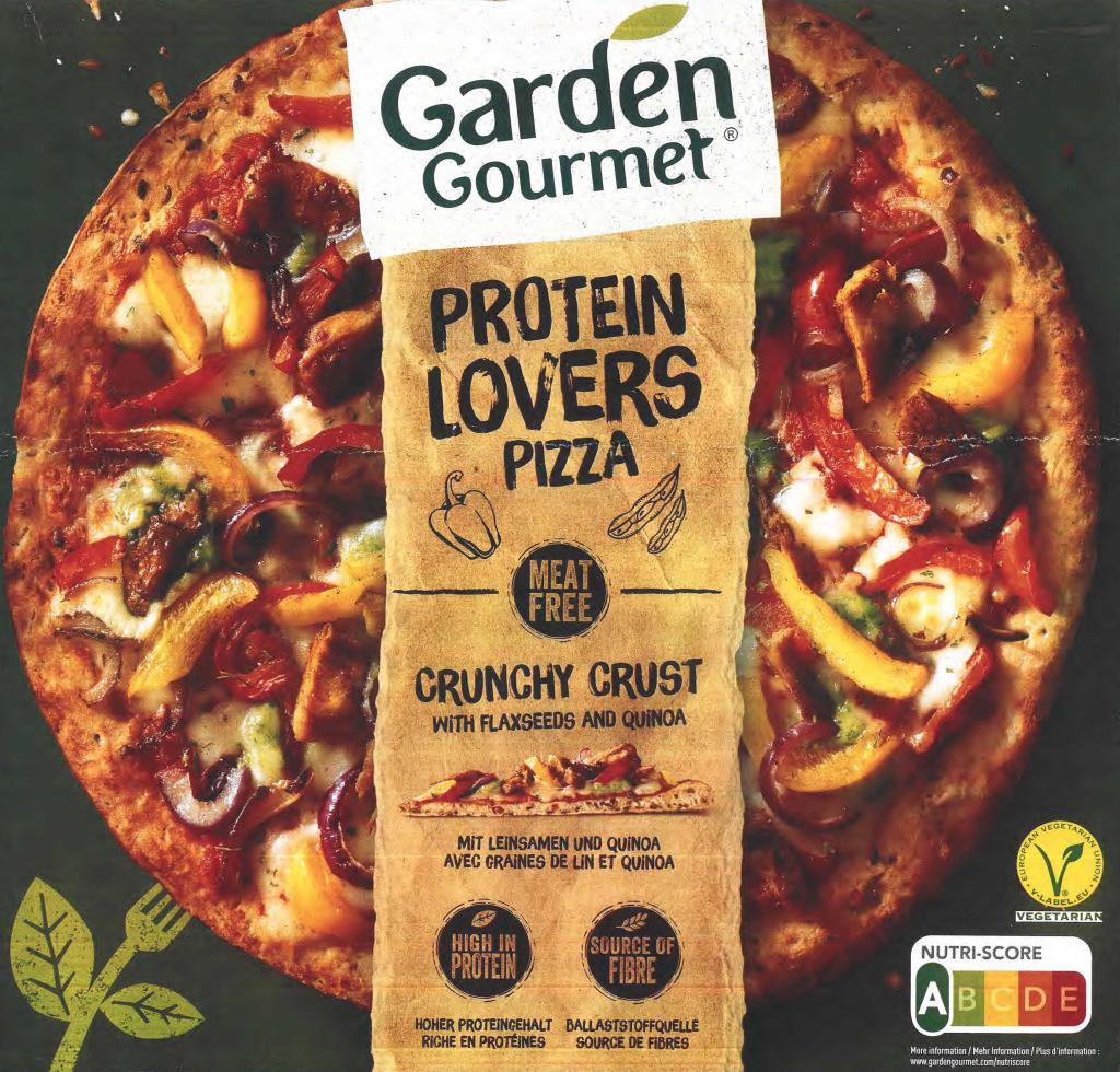 Plaatje van Garden Gourmet |  Protein Lovers Pizza | Diepvries pizza met groenten, gekookte en gemarineerde reepjes op basis van soja-eiwit en mozzarella - Protein Lovers Pizza | Diepvries pizza met groenten, gekookte en gemarineerde reepjes op basis van soja-eiwit en mozzarella