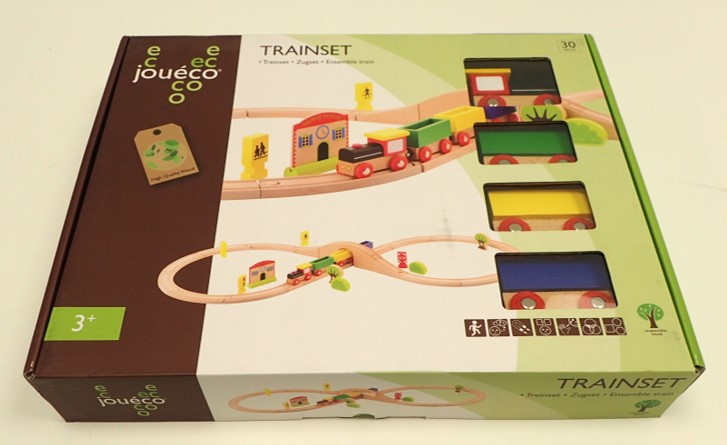 Plaatje van Joueco - Trainset - Houten treinset Joueco 30 dlg