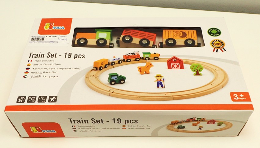 Plaatje van Viga Toys - Trainset - Houten treinbaan Viga Toys 16 dlg