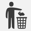 Pictogram productonderzoek wegwerpartikelen